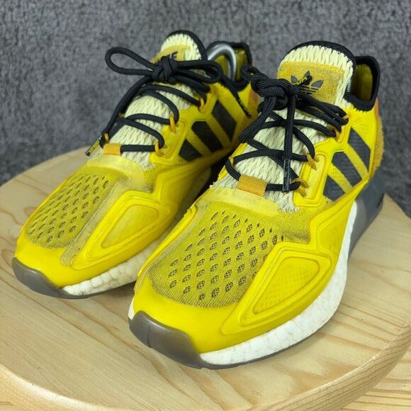 Adidas Ninja ZX 2K Boost Sneakers Mens 7 Time In Yellow Black Suede Mesh Shoes - Picture 2 of 8